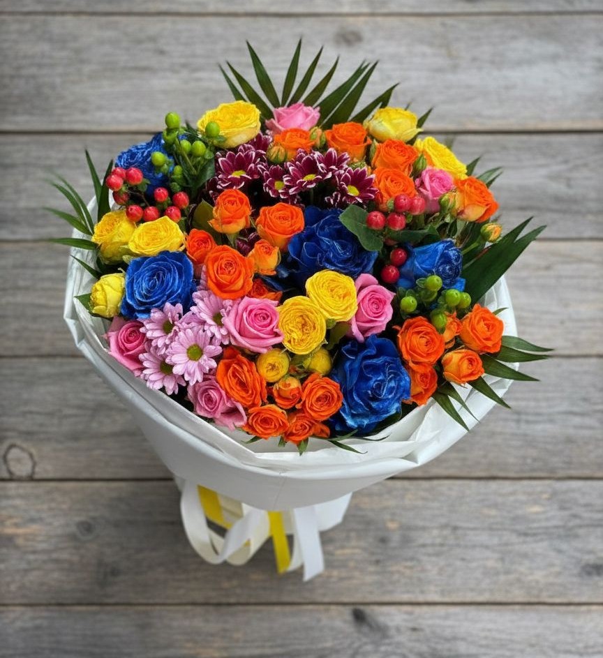 Букет цветов из: Розы и Хризантемы в Прасковее