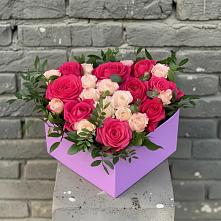 Цветочная композиция из Розы в коробке в Прасковее