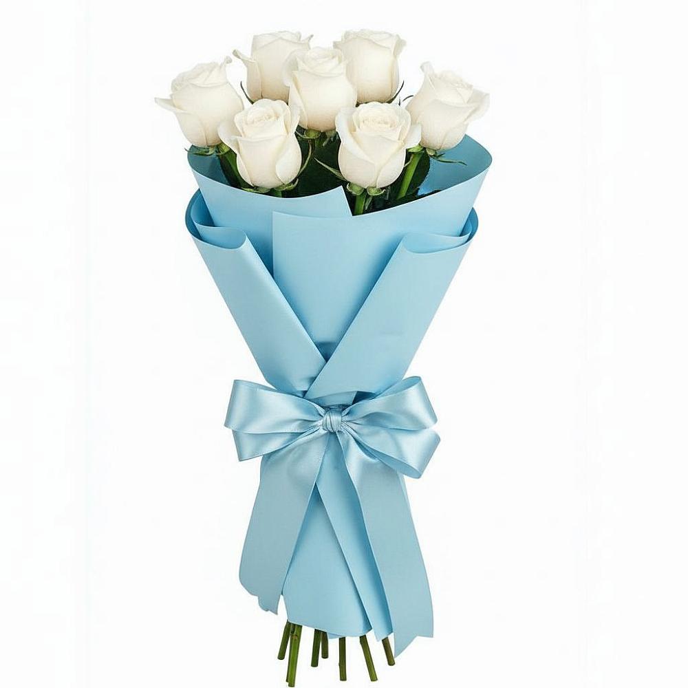 Букет 7 белых роз Проуд в Прасковее