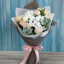 Букет цветов из:  Хризантемы и Розы в Прасковее