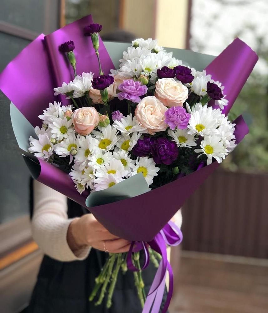 Букет цветов из: Хризантемы, Гвоздики и Розы в Прасковее