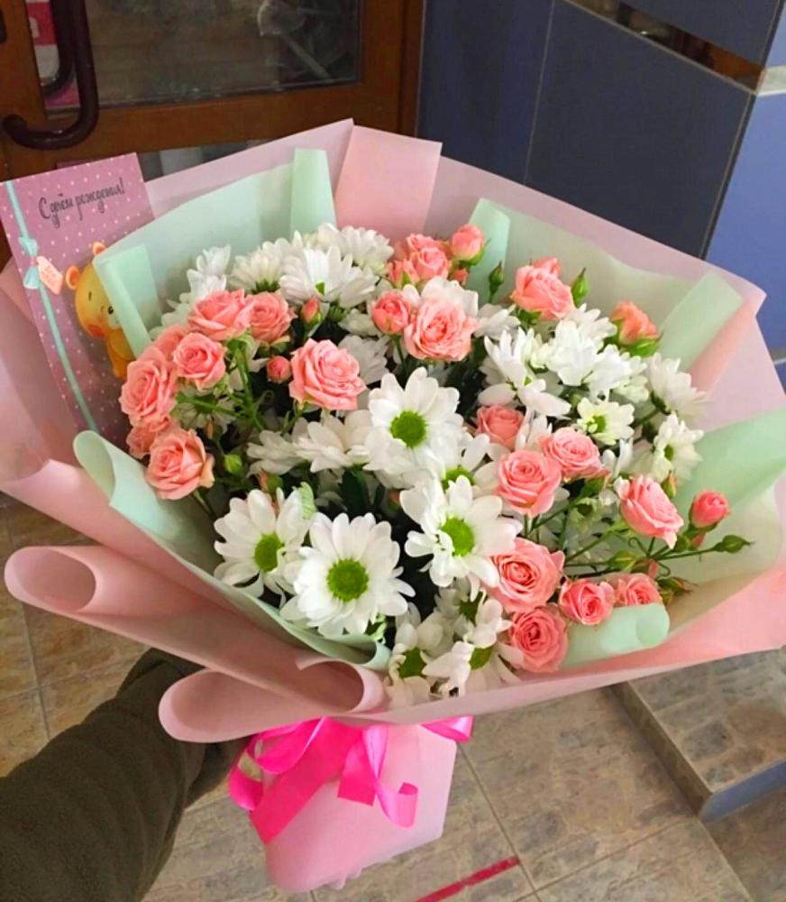 Букет цветов из: Розы и Хризантемы в Прасковее