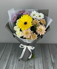 Букет цветов из:  Розы, Герберы и Хризантемы в Прасковее
