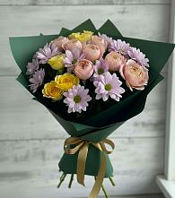Букет цветов из:  Хризантемы и Розы #REPLACE_PRED# Прасковее