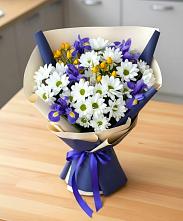 Букет цветов из:  Розы, Ирисы и Хризантемы #REPLACE_PRED# Прасковее