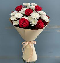 Букет цветов из:  Розы и Хризантемы в Прасковее