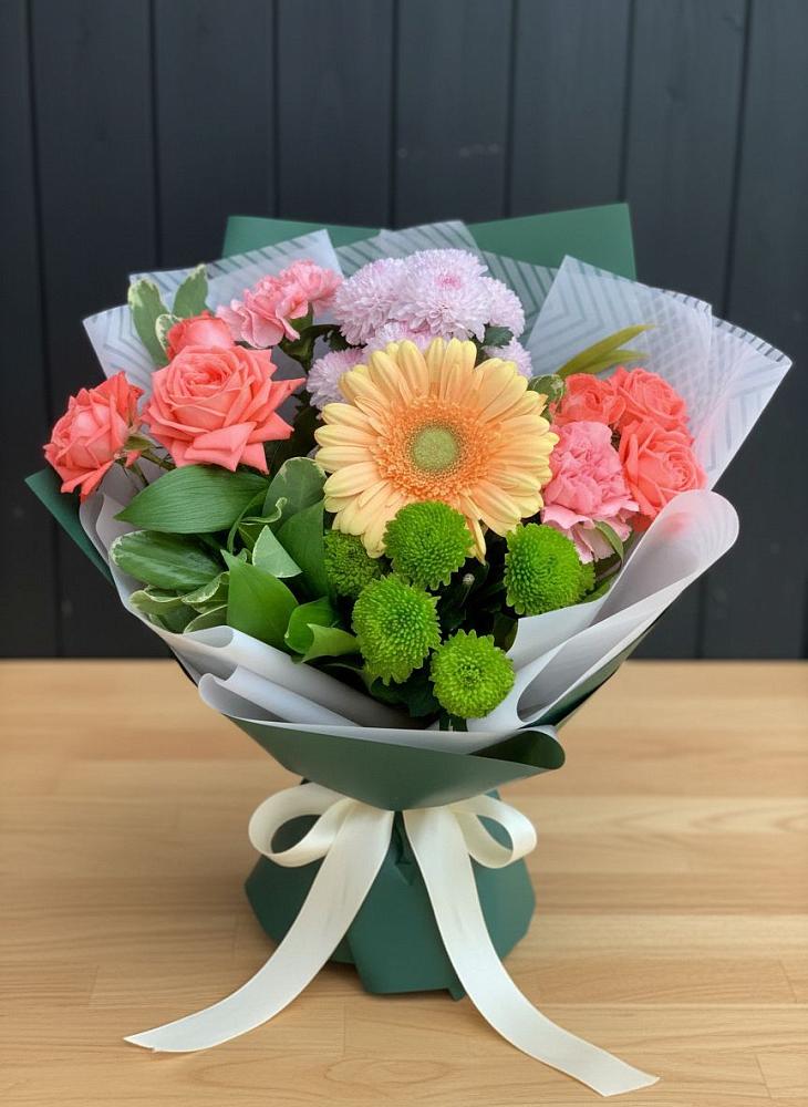 Букет цветов из: Гвоздики, Розы, Герберы и Хризантемы в Прасковее
