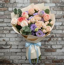 Букет цветов из:  Розы, Лизиантусы и Гвоздики в Прасковее
