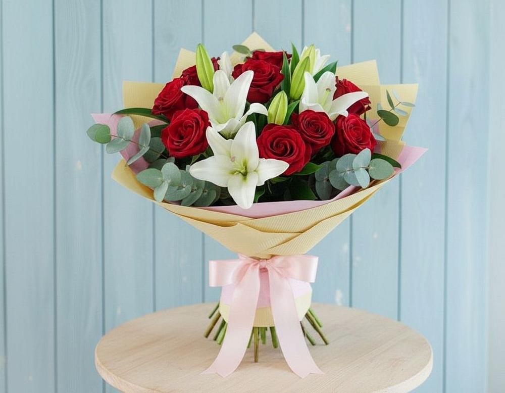Букет цветов из: Лилии и Розы в Прасковее